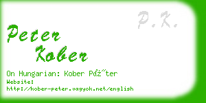 peter kober business card